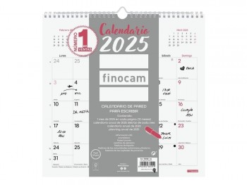 Calendario año 2025 Finocam 787007325 mesa Pared 30x30 Chic Blanco