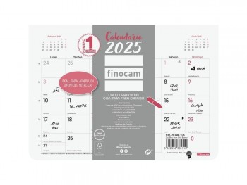 Calendario año 2025 Finocam 787047325 Bloc Iman Escribir S Chic Blanco