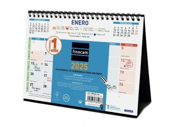 Calendario año 2025 Finocam 781460025 mesa escribir S Color