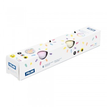 Caja 6 tarros 40 ml pintura para dedos colores pastel 031206P Milan