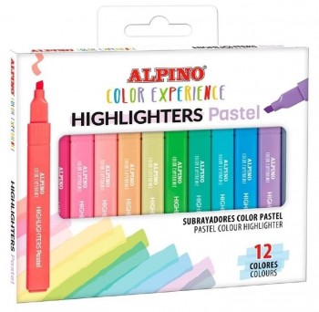 Estuche rotulador fluorescente 12uds. Experience pastel Alpino SU000012