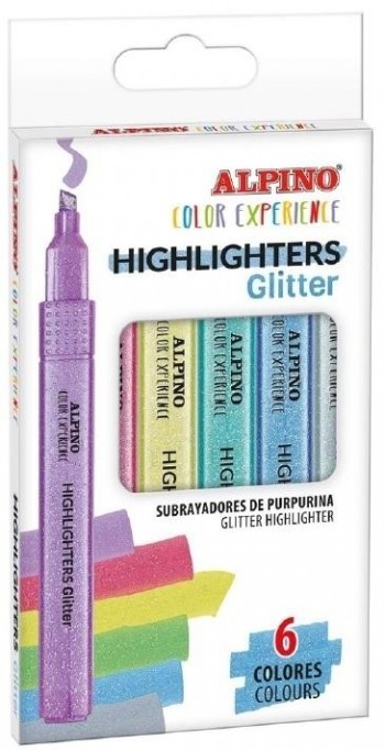 Estuche rotulador fluorescente 6uds. Experience glitter Alpino SU000006