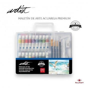 Maletin iniciacion Artist pintura acuarela 28 piezas Roymart AB-0151