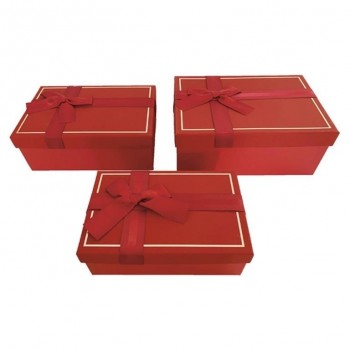 SET 3 CAJAS RECTANGULARES ROJAS 49050 ARGUVAL