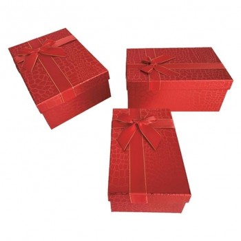 SET 3 CAJAS RECTANGULARES ROJAS BRILLO 49043 ARGUVAL