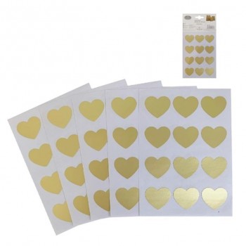 BLISTER 60 STICKER CORAZÓN ORO 47749 ARGUVAL