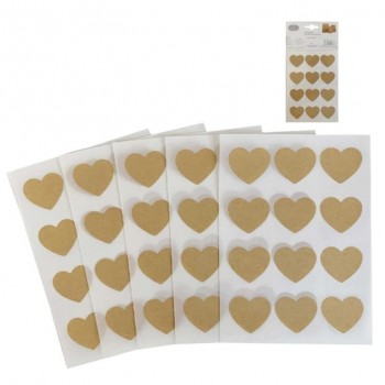 BLISTER 60 STICKER CORAZÓN KRAFT 47747 ARGUVAL