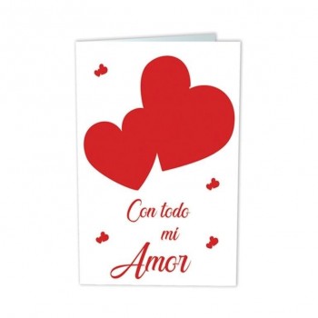 MINI CARD CORAZONES Con todo mi Amor 44866 ARGUVAL