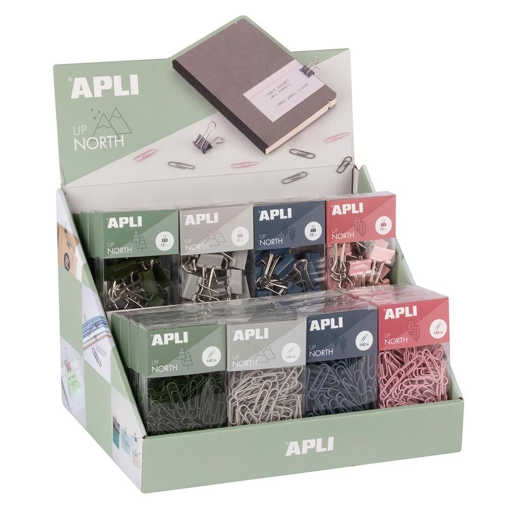 Expositor Apli 19976 Clips y Pinzas abatibles Up North surtido 32 unidades