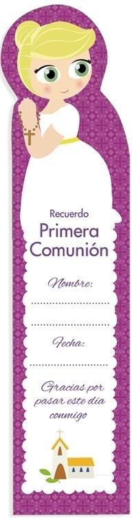 BLISTER 25 MARCAPÁGINAS COMUNIÓN NIÑA MORADA 40078 ARGUVAL