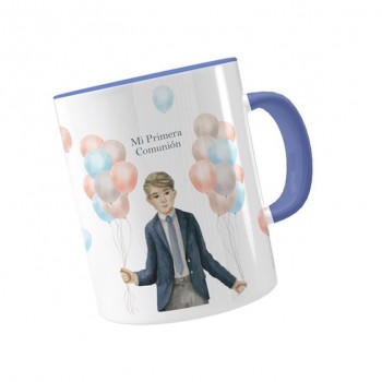 TAZA CERÁMICA NIÑO GLOBOS COMUNIÓN 48697 ARGUVAL