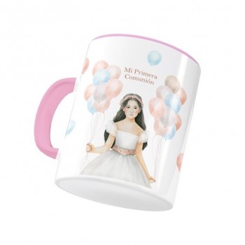 TAZA CERÁMICA NIÑA GLOBOS COMUNIÓN 48696 ARGUVAL