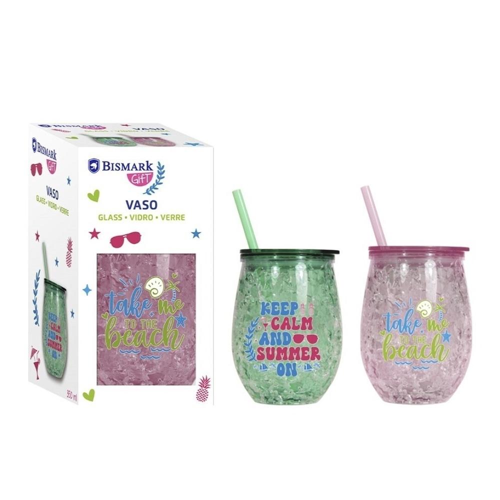 VASO 350 ML CON PAJITA 333230 BISMARK