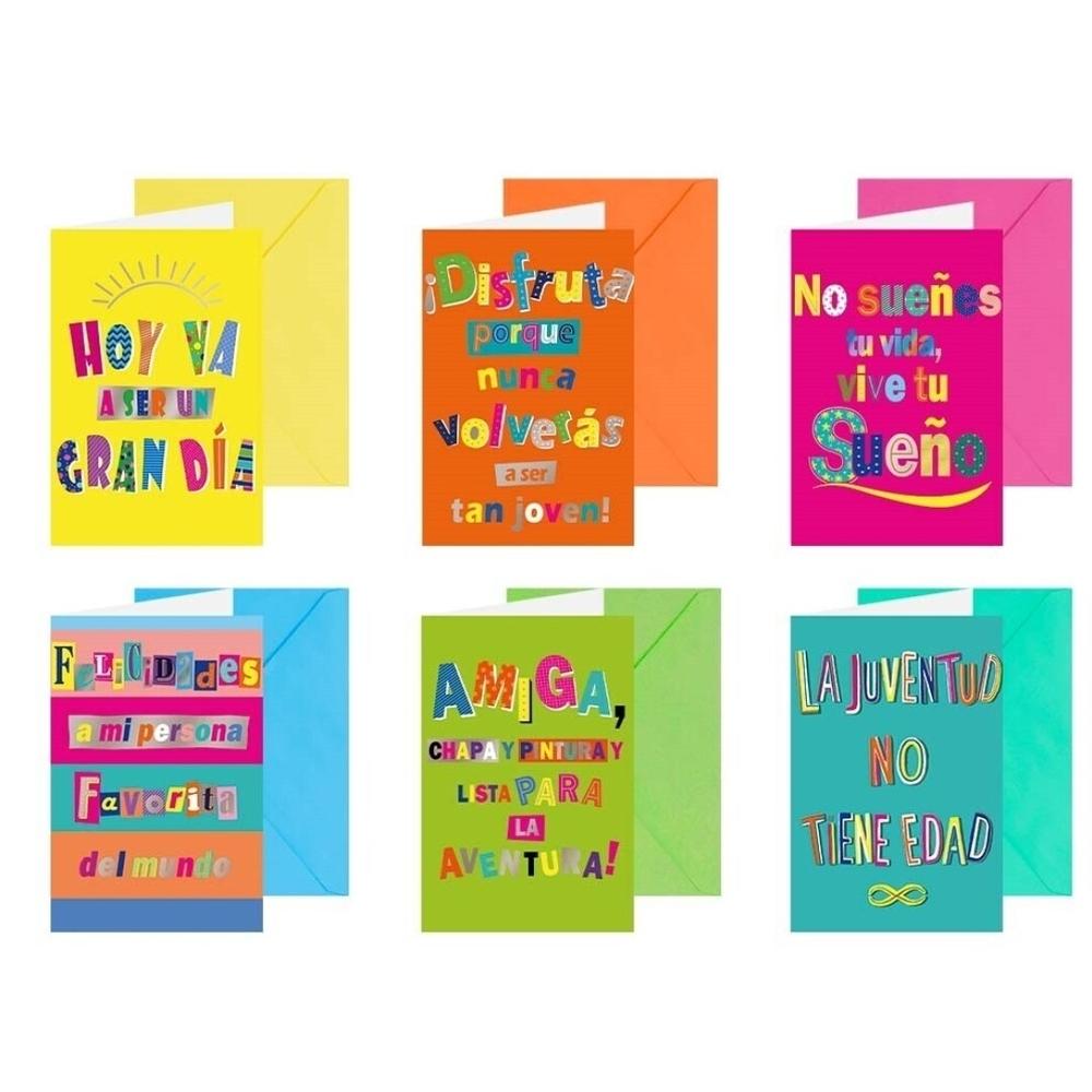 TARJETA FELICITACION FRASES FLUOR C/ SOBRE COLOR 332987 BISMARK