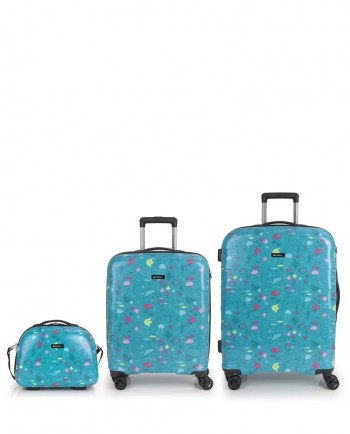 Set de maleta de cabina(55cm.),  mediana(66cm.) y neceser Gabol ACQUA 235720018