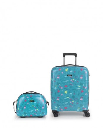 Set de maleta de cabina(55cm.) y neceser Gabol ACQUA 235774018