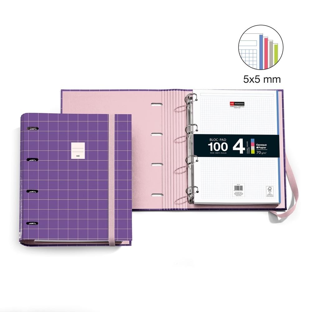 Carpeblock A4 4 anillas 35mm MiquelRius Rider Violeta MR20989