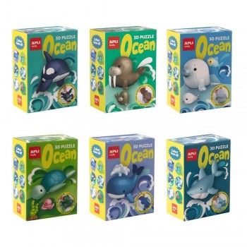 Expositor Apli Puzles 3D Animales oceano 19943 6 unidades