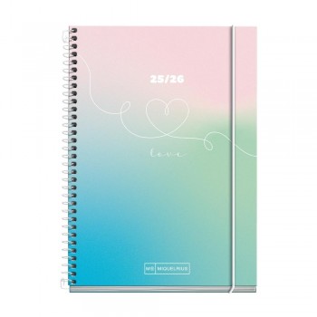 Agenda Miquelrius Escolar 2025-2026 117x174 Dia Pagina Activa School Love MR26824