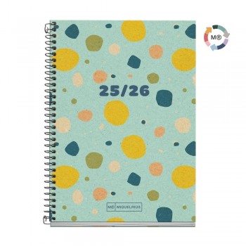 Agenda Miquelrius Escolar 2025-2026 117x174 Dia Pagina Activa Recycled Confeti MR26822