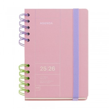 Agenda Miquelrius Escolar 2025-2026 123x178 Semana Vista Activa Back to Basics Rosa MR26974