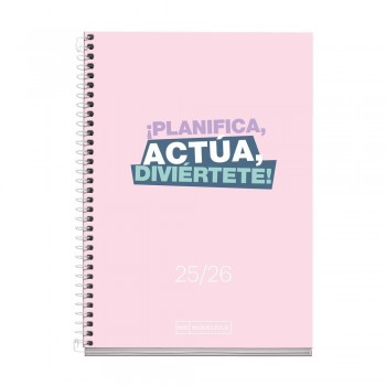 Agenda Miquelrius Escolar 2025-2026 117x174 Semana Vista Activa Write Rosa MR26853