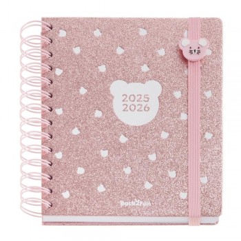 Agenda Miquelrius Escolar 2025-2026 155x180 Dia Pagina Back2Fun Rosa Glitter MR27628