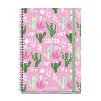 Agenda Miquelrius Escolar 2025-2026 155x215 Dia Pagina Plus Teen Pink Desert MR26906