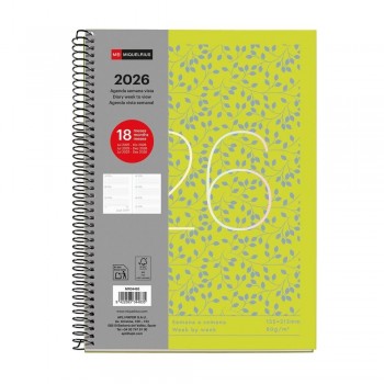 Agenda Miquelrius Escolar 2025-2026 155x213 Semana Vista 18 meses Plus Hojas MR34483