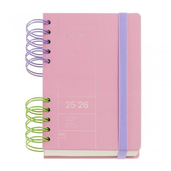 Agenda Miquelrius Escolar 2025-2026 126x178 Dia Pagina Activa Back to Basics Rosa MR26971