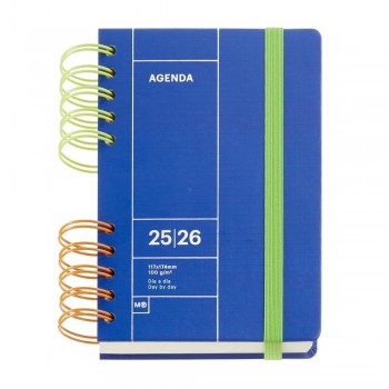 Agenda Miquelrius Escolar 2025-2026 126x178 Dia Pagina Activa Back to Basics Azul MR26969