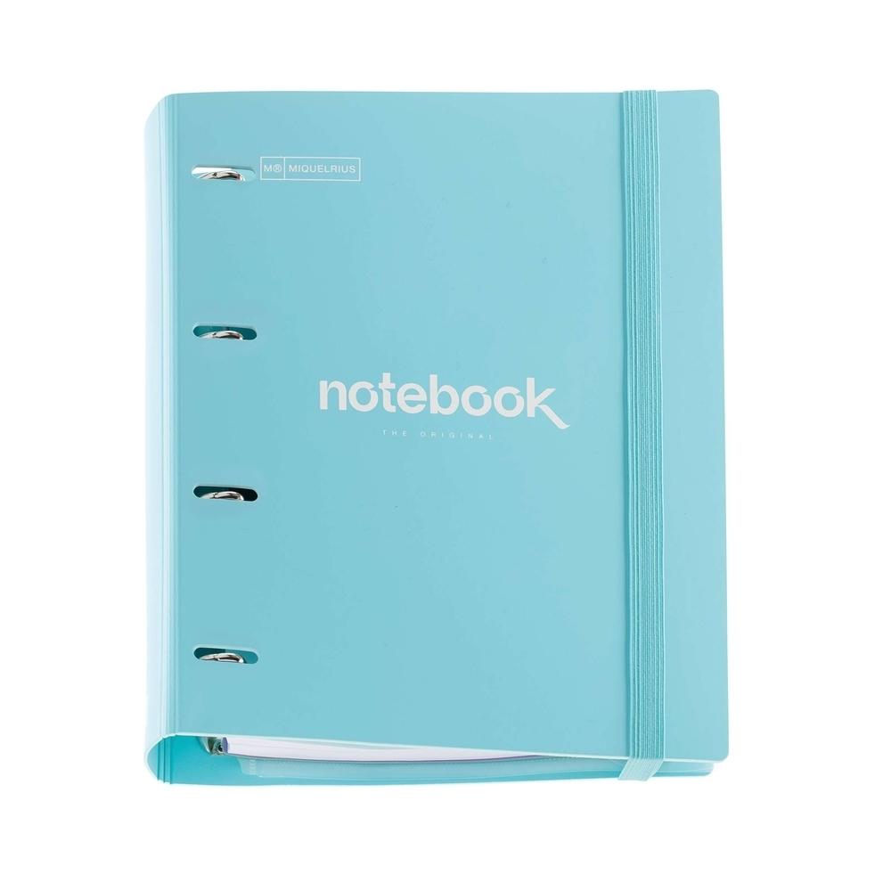 Carpebloc Miquelrius MR15109 A4 4 anillas 35mm 100H 90G 5x5 360º Azul cielo