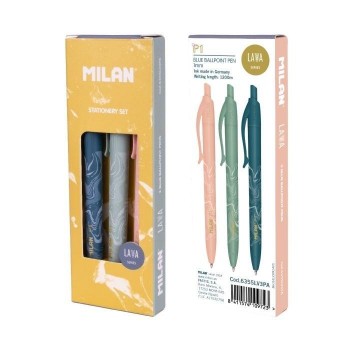 Caja regalo Milan Boligrafos Serie Lava 3 unidades tinta azul 6355LV3PA surtido