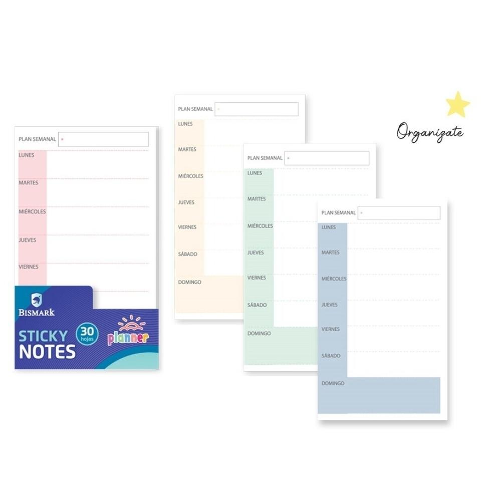 Notas planificador adhesivas Bismark 329798 Semanal 30 hojas