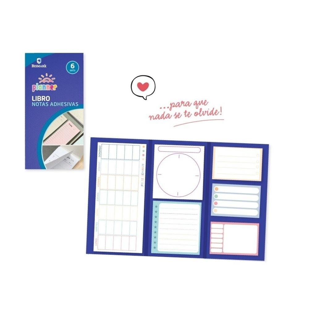 Notas planificador adhesivas Bismark 329792 Libro surtidos 6 ud. 30 hojas