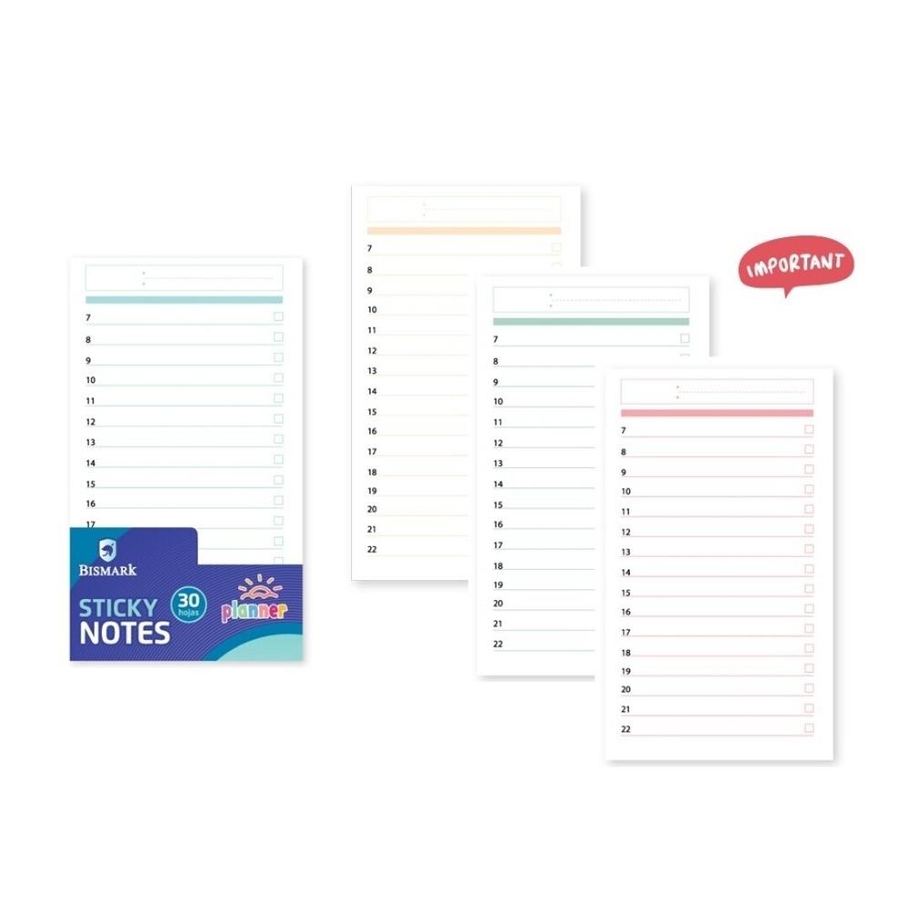 Notas planificador adhesivas Bismark 329794 Horario diario 30 hojas