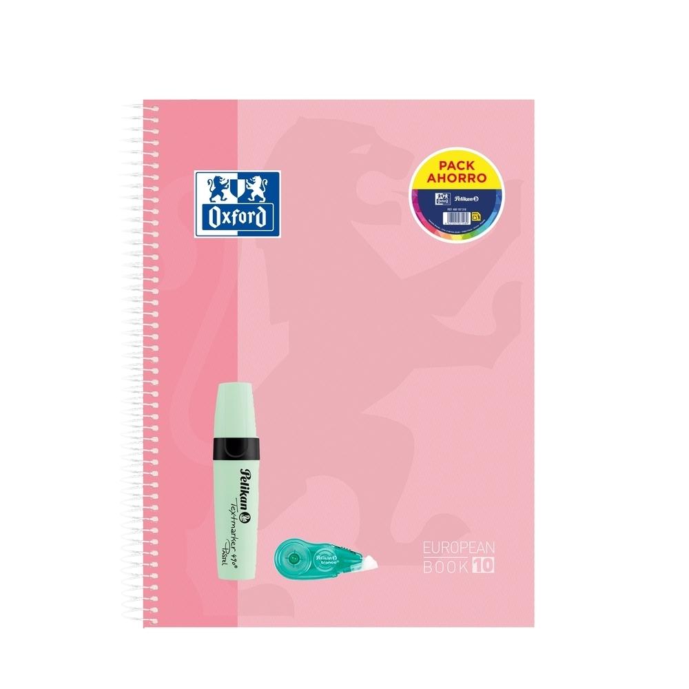 Bloc espiral Oxford 400197319 A4+ EUROPEANBOOK 10 Tapa Touch 150H. 5X5 + 1 fluorescente pastel + 1 corrector Pelikan