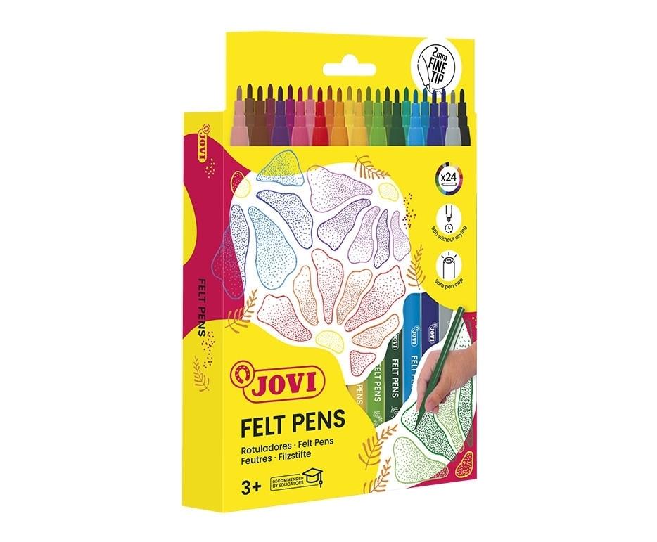FELT PEN JOVI Estuche 24 rotuladores trazo fino colores surtidos 1924