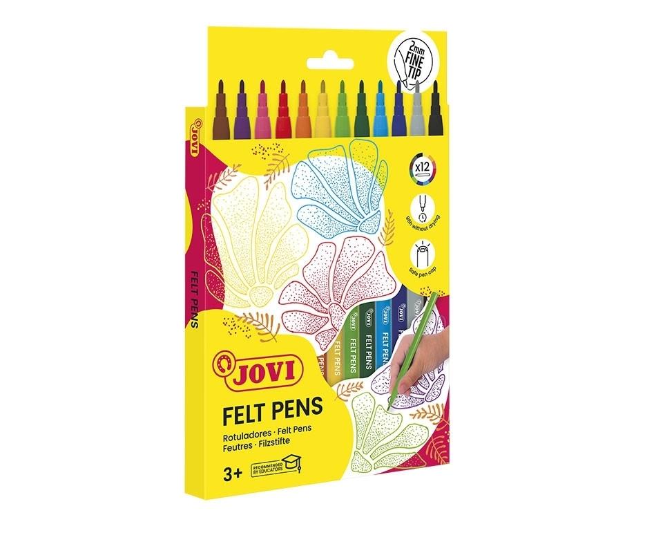 FELT PEN JOVI Estuche 12 rotuladores trazo fino colores surtidos 1912
