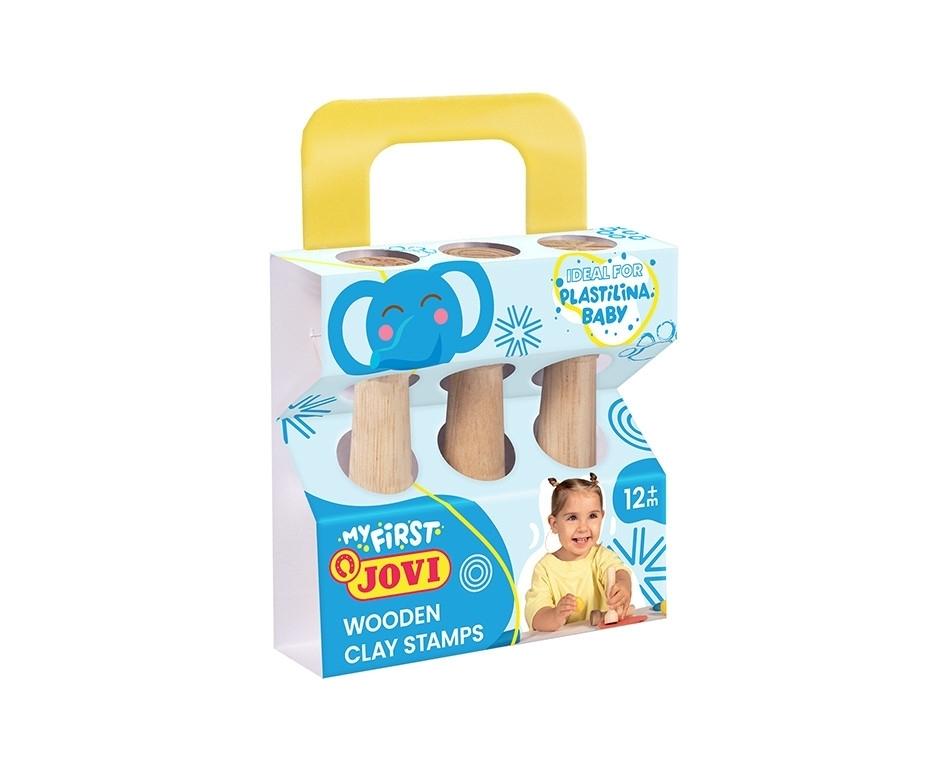 MY FIRST PLASTILINA JOVI Baby Estuche 3 Sellos de madera diferentes texturas 379/3WS