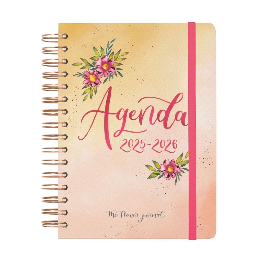 Agenda escolar 2025-2026 Finocam E10 dia pagina Flower Journal rosa 647020226