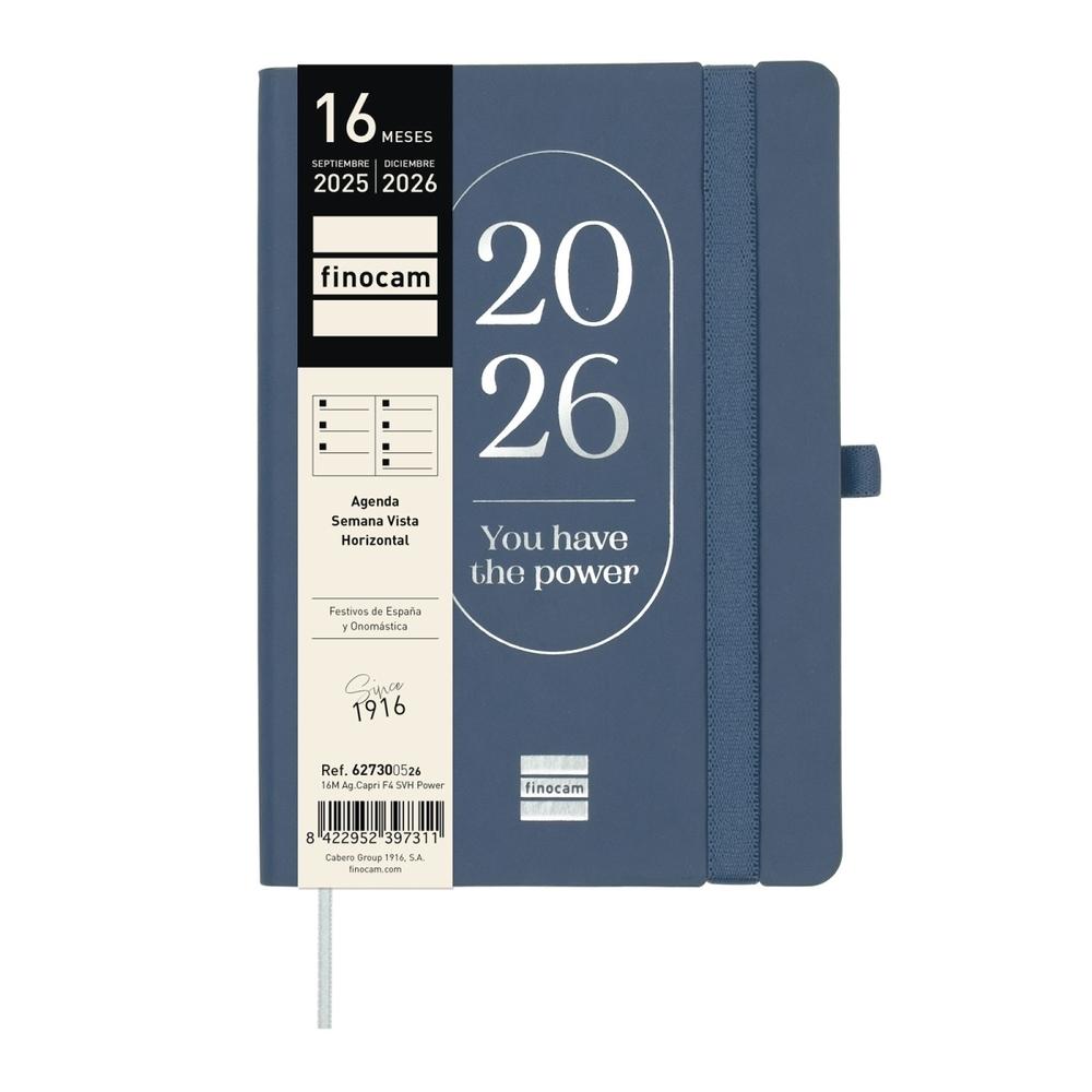 Agenda escolar 2025-2026 Finocam 16 meses F4 semana vista Capri Power 627300526