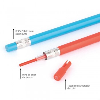 Apli 20079 Portaminas 2.6 mina de color Bote con 12 unidades