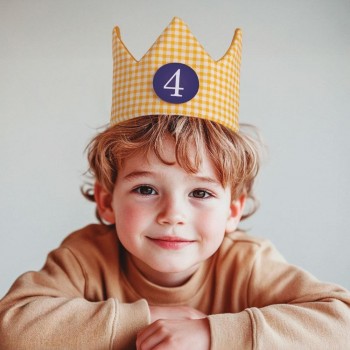 Corona cumpleaños Apli tela amarilla 20127