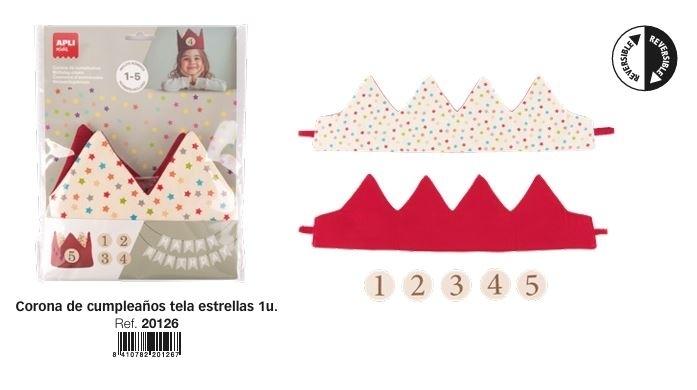 Corona cumpleaños Apli tela estrellas 20126