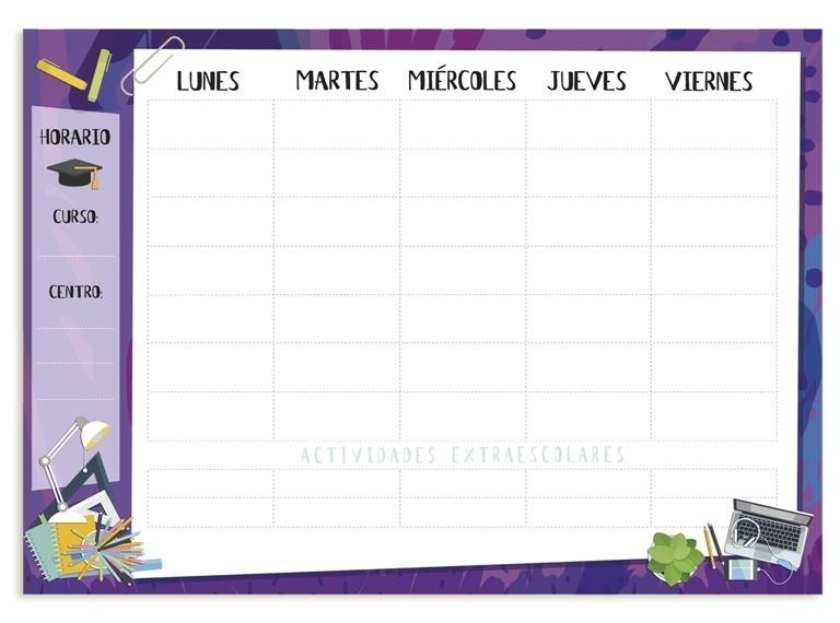 BLISTER 6 HORARIO ESCOLAR JUVENIL 41267 ARGUVAL