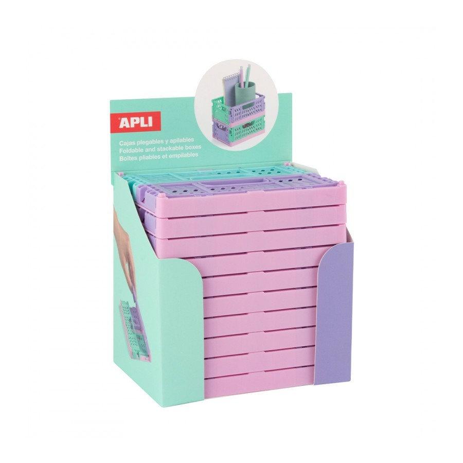 Expositor Apli 20235 Cajas plegables multicolor Base rosa 140x60x105 10 unidades