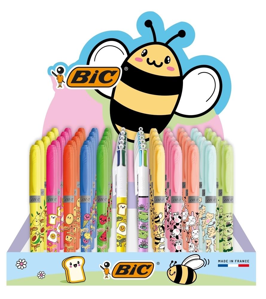 Expositor Bic Kawaii 4 colores + Fluor 144 unidades surtidas 529660