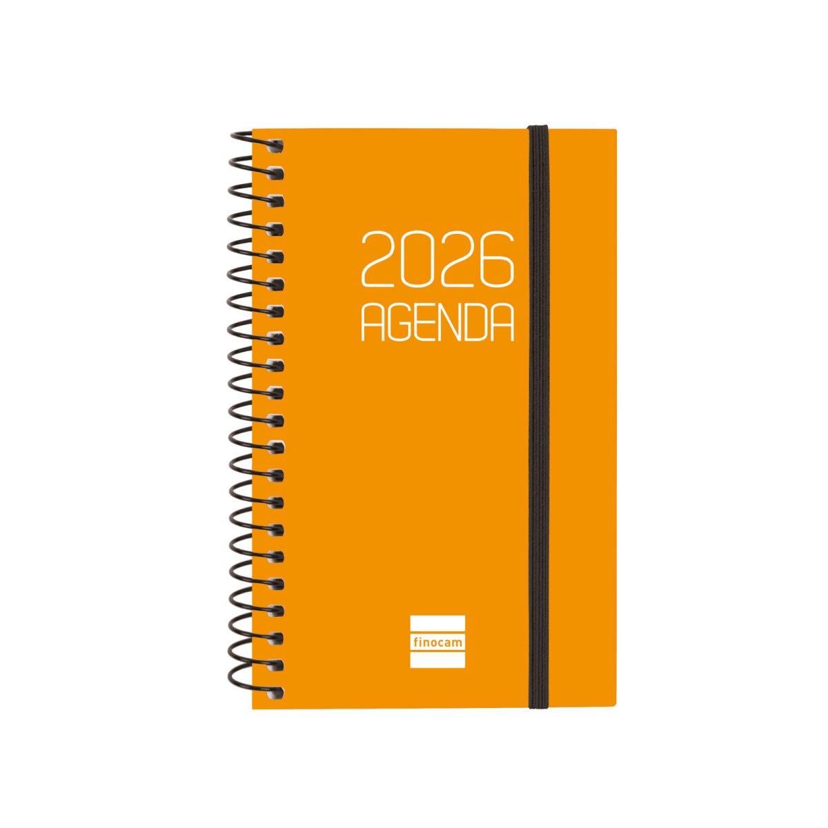 Agenda anual 2026 Finocam E3 Opaque semana vista horizontal naranja 742712926