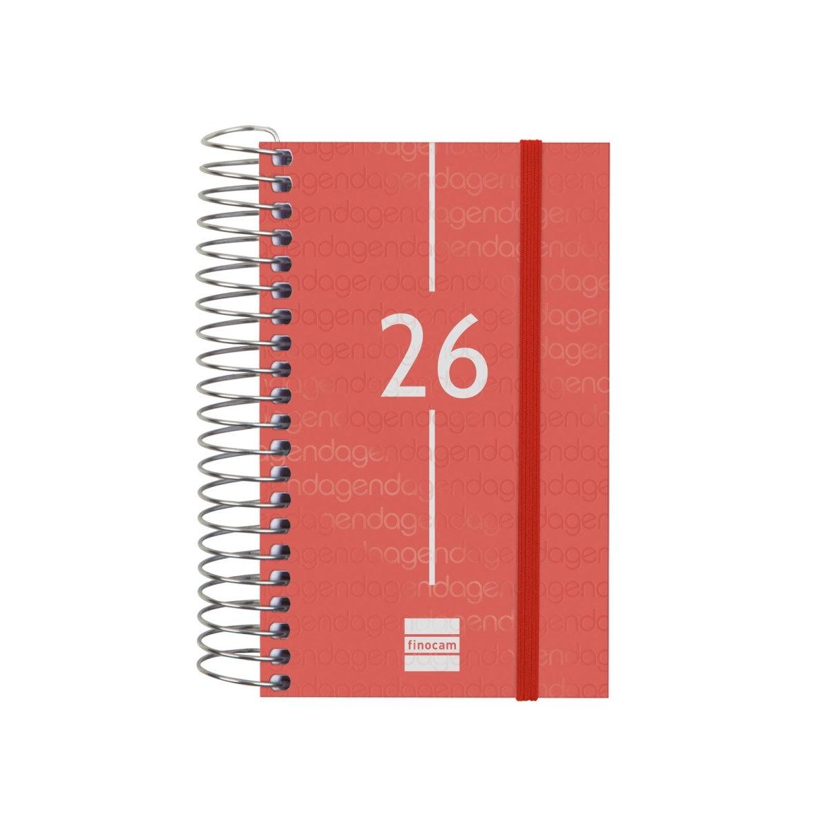Agenda anual 2026 Finocam E3 Year dia pagina rojo 741083026